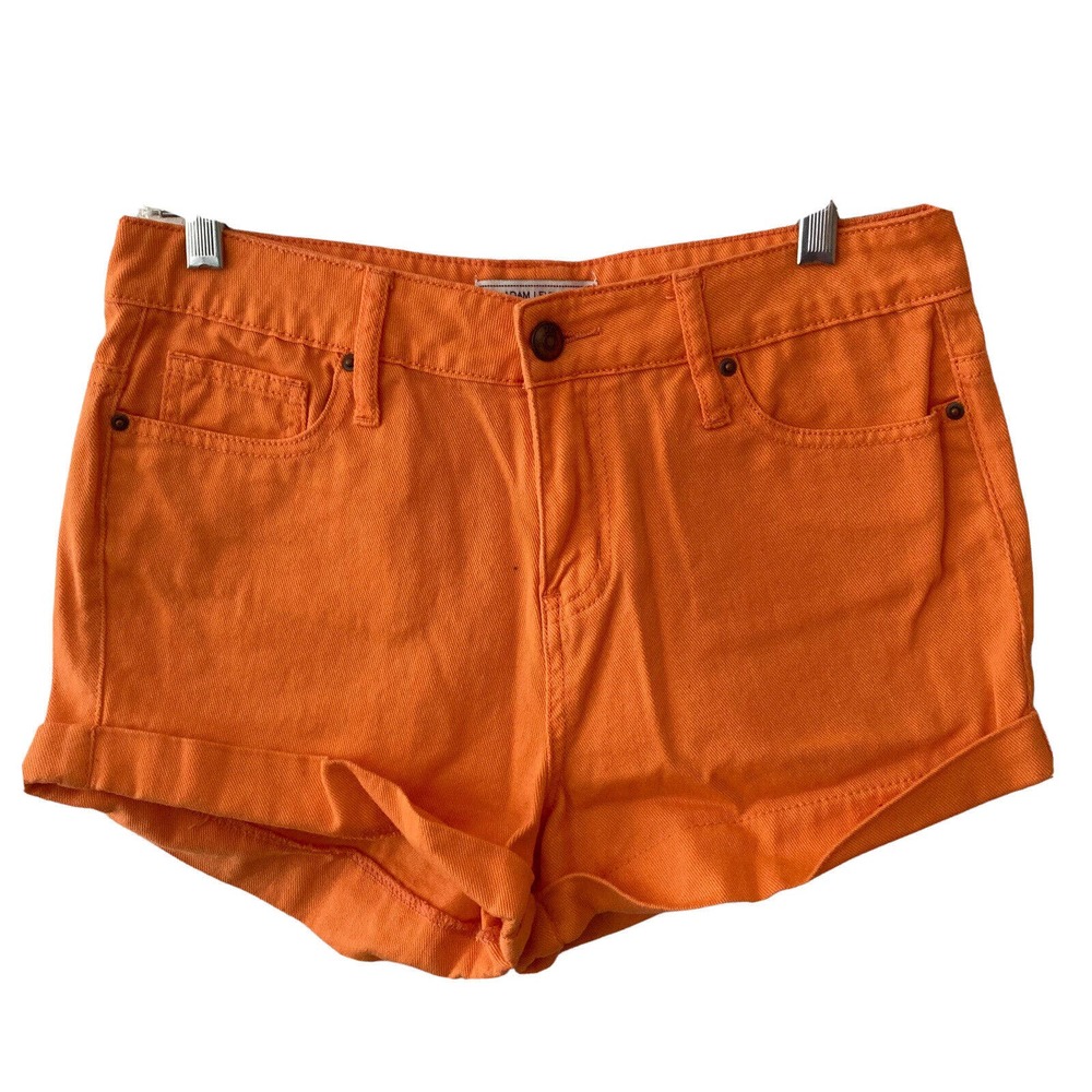 Adam Levine Short Shorts Womens Size 5/6 Orange Cuffed Stretch Juniors